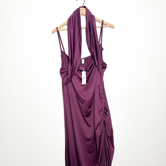 Plus Size Bodycon Dress Spaghetti Strap | Ruched Cowl Neck  Dress 4X - Picture 2 of 7